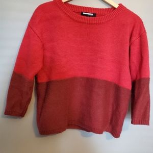 Attitude Jay Manual Color Block Red/MAROON Sweater - Size S 6 (4-6)